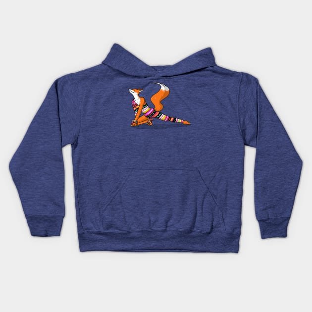 Let's dance! Dancing fox in David-bowie-inspired attire illustration Kids Hoodie by tostoini